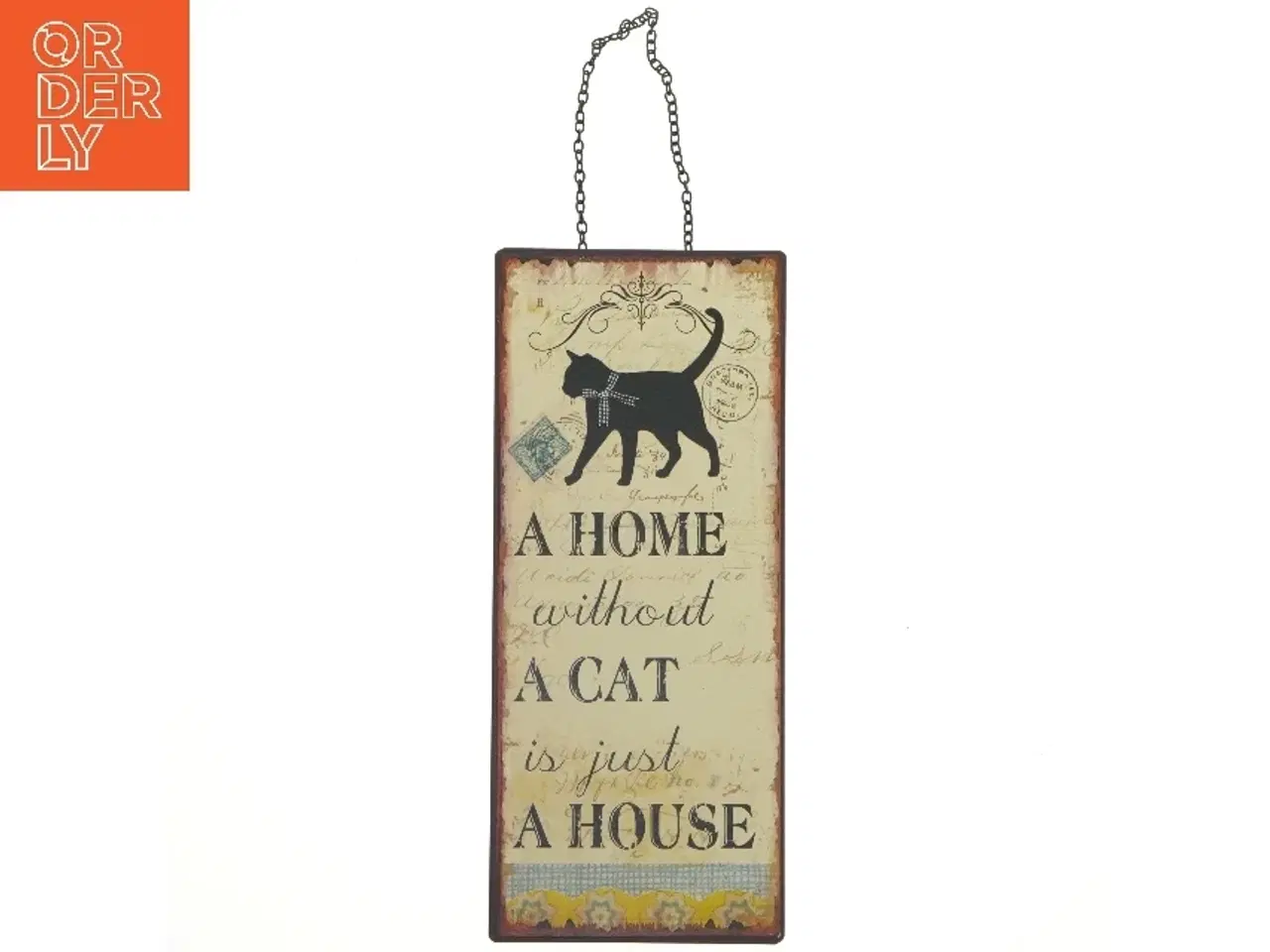Billede 1 - Dekorativt skilt med citat og kattemotiv fra Lafinesse (str. 30,5x13 cm)