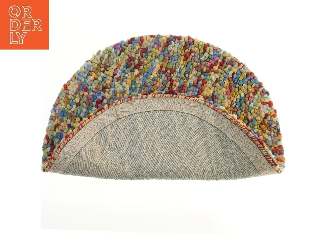 Billede 2 - Farverigt rundt kugletæppe (str. Ø 90 cm)