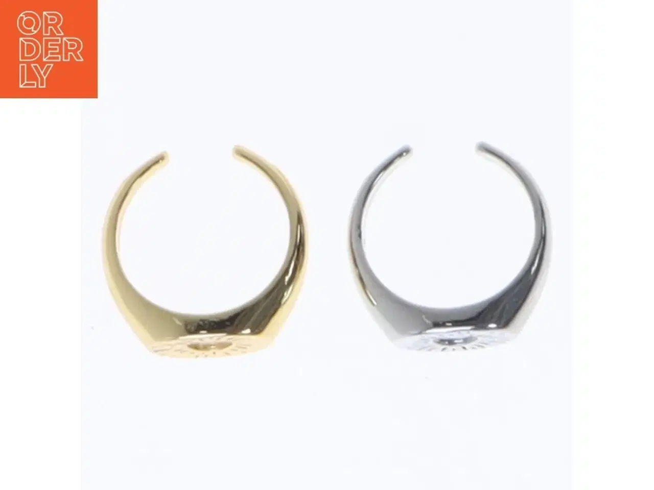 Billede 2 - To signetringe med cirkelmønster (str. 52. millimeter. 2 styk)
