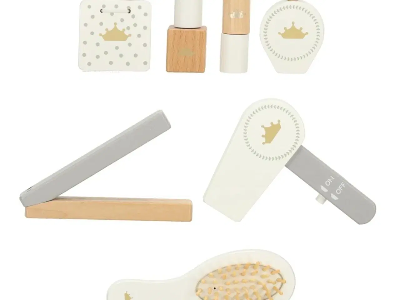 Billede 5 - Sminkebord i træ til børn med spejl og tilbehør – hvid