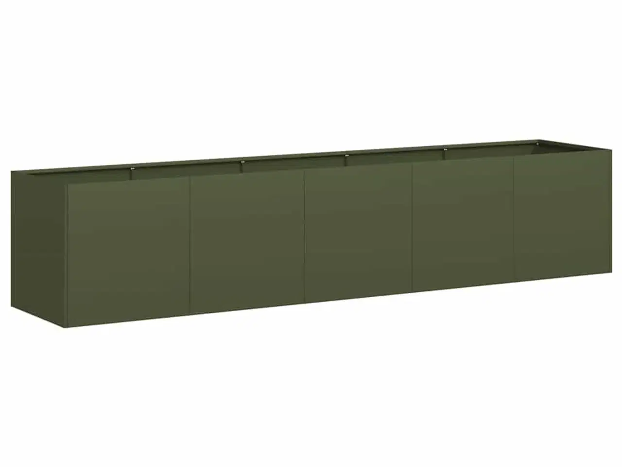 Billede 2 - Plantekasse olivengrøn 200x40x40 cm koldvalset stål