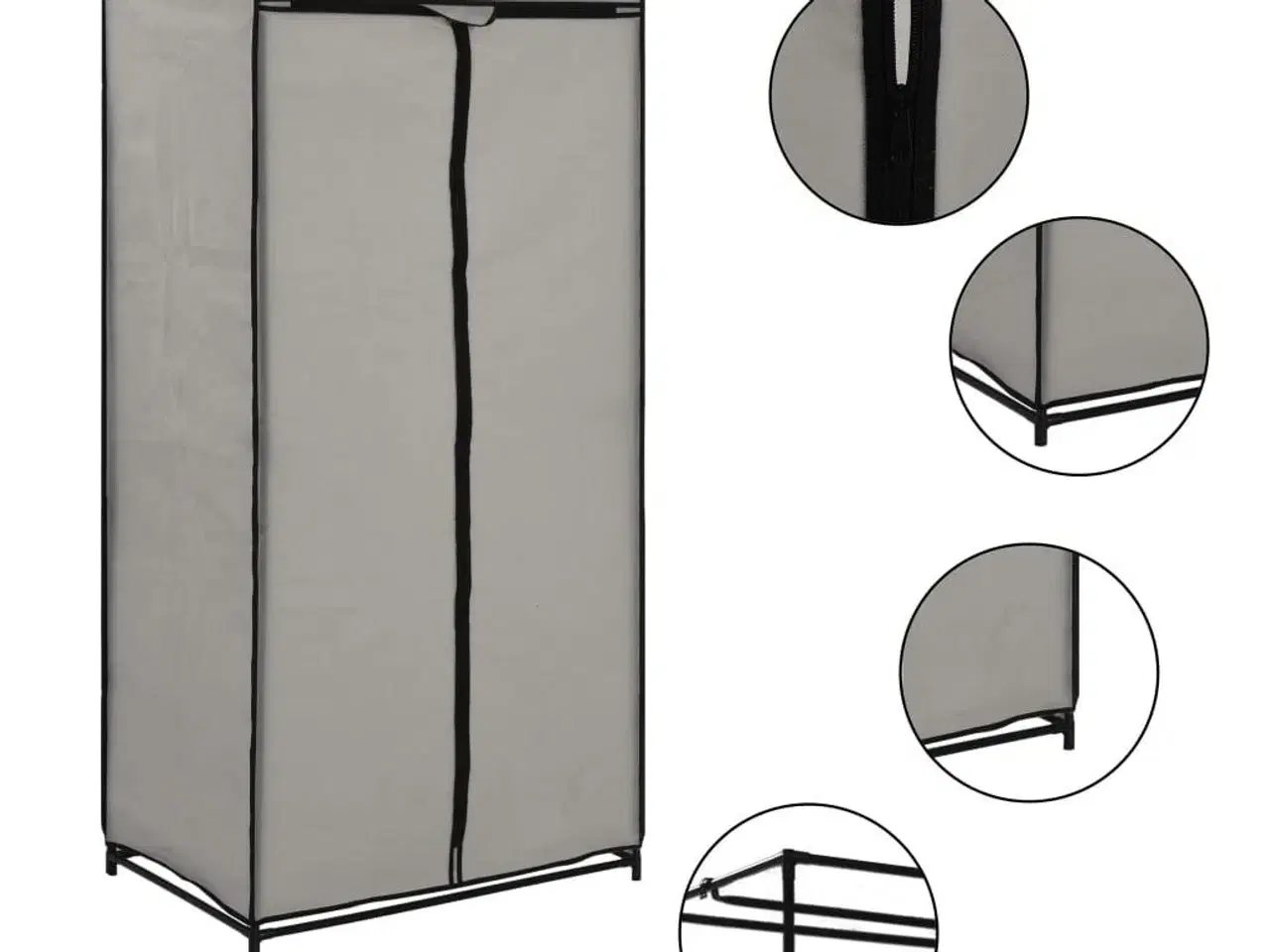 Billede 1 - Klædeskab 75 x 50 x 160 cm grå