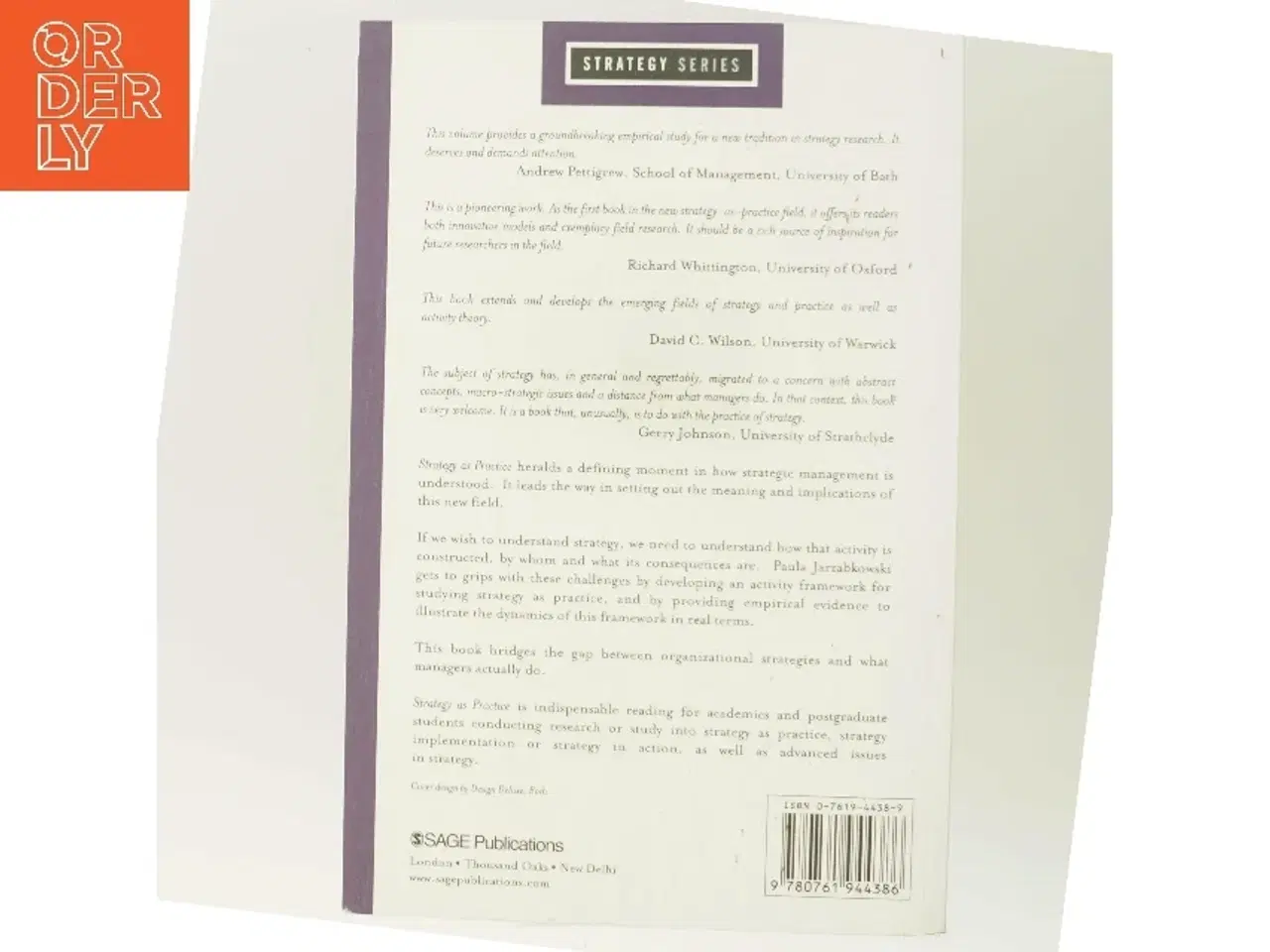 Billede 3 - Strategy as practice : an activity-based approach af Paula Jarzabkowski (Bog)