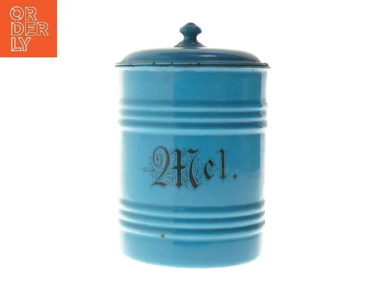 Billede 1 - Blå melkrukke i emalje (str. Ø 14x17 cm)