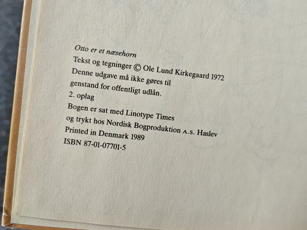 Billede 2 - Otto er et næsehorn BOG 1989 - Ole Lund Kirkegaard