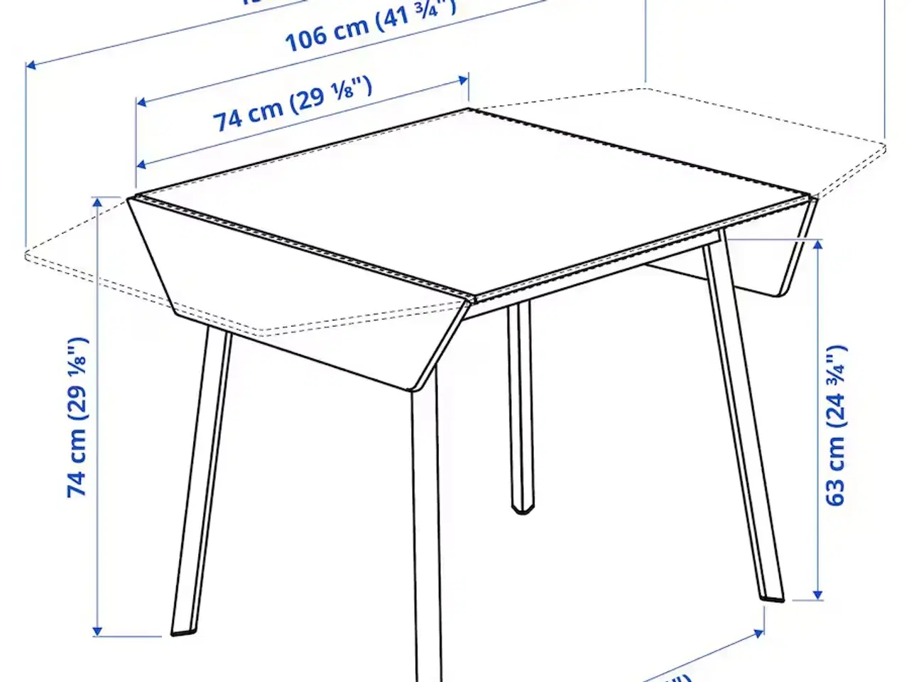 Billede 7 - Spisebord klap bord med 2 stole