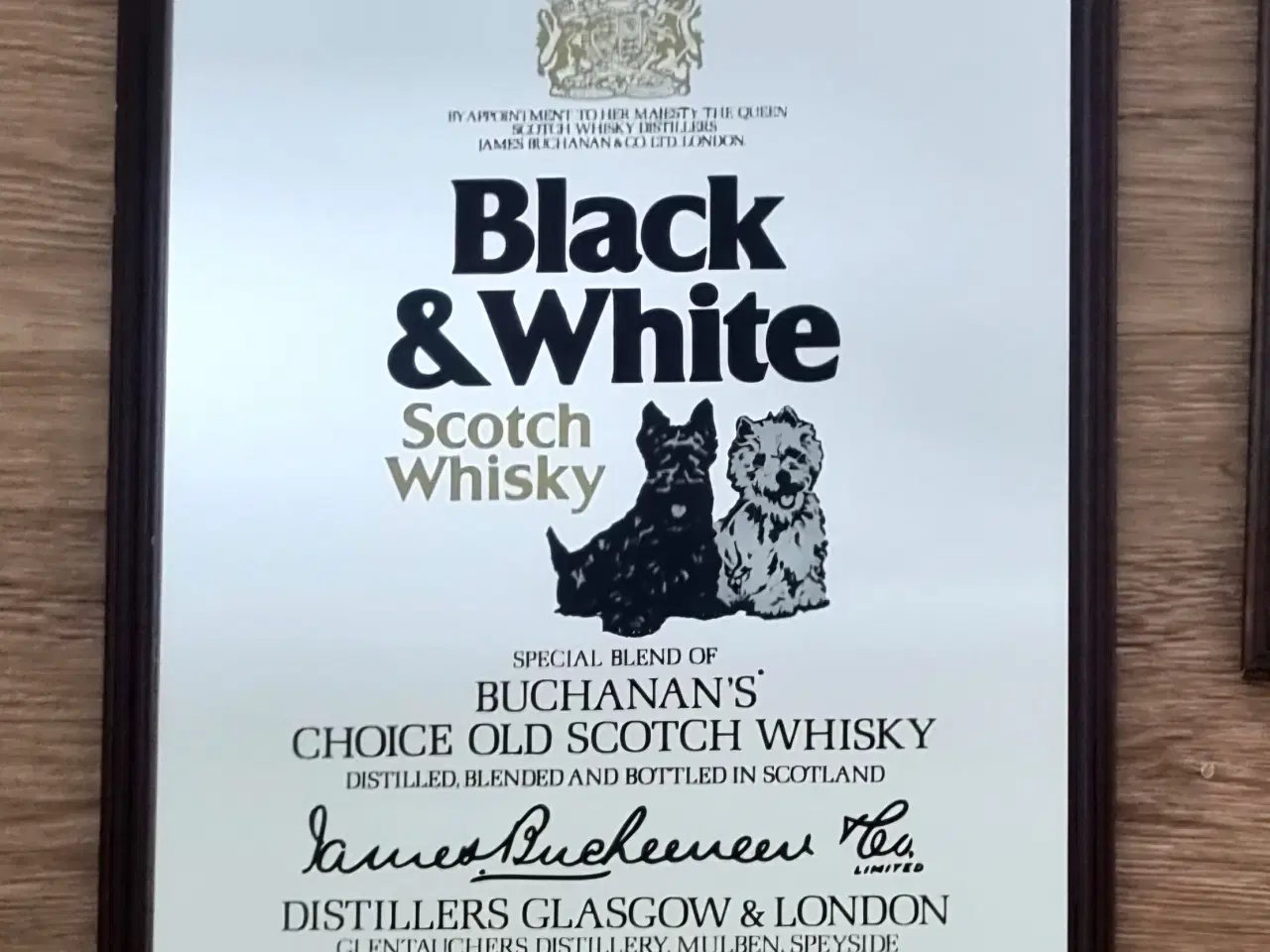 Billede 1 - Retro spejl, Black and white scotchs whisky 