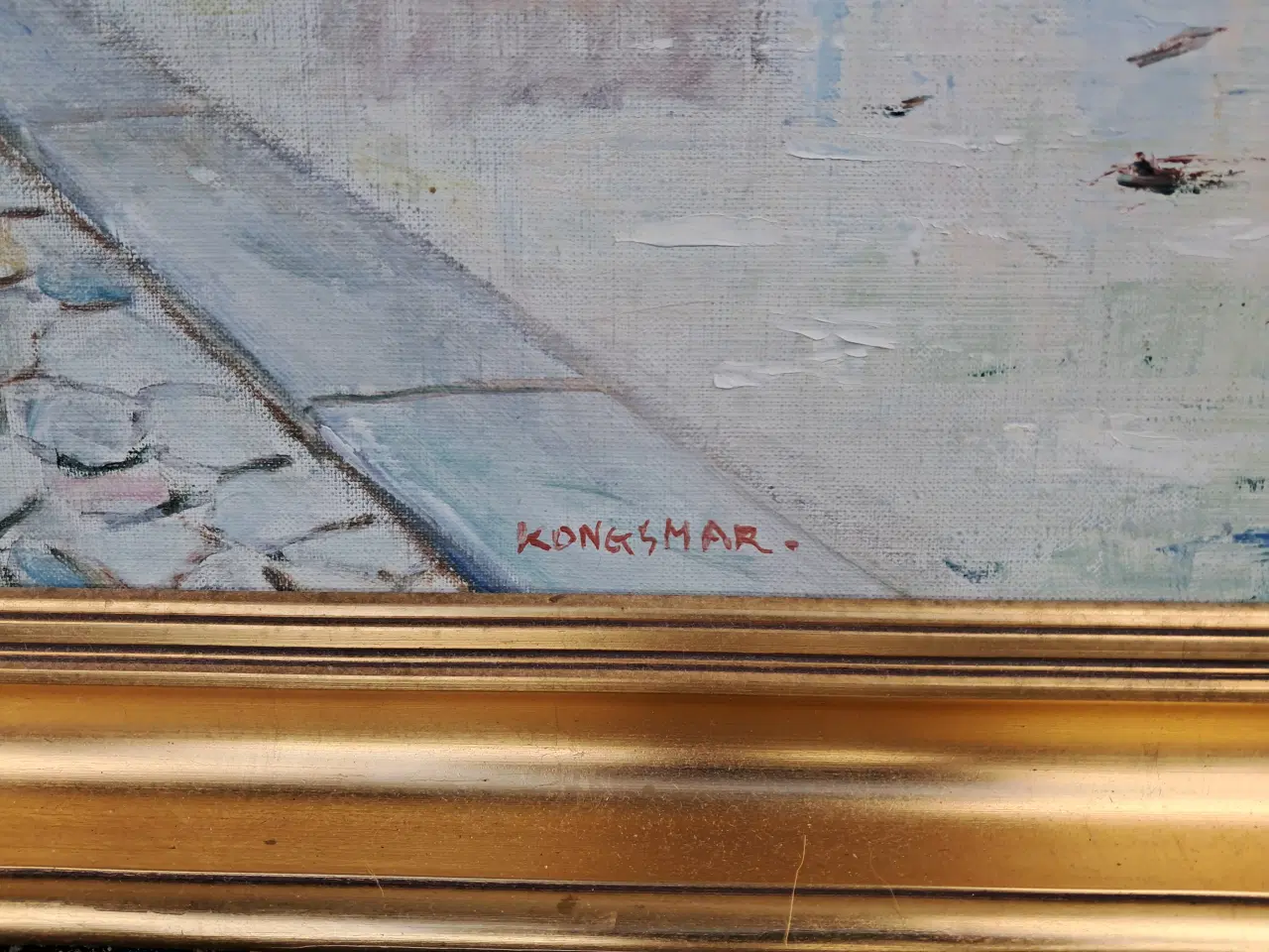 Billede 3 - Maleri med Århus motiver af Kongsmark