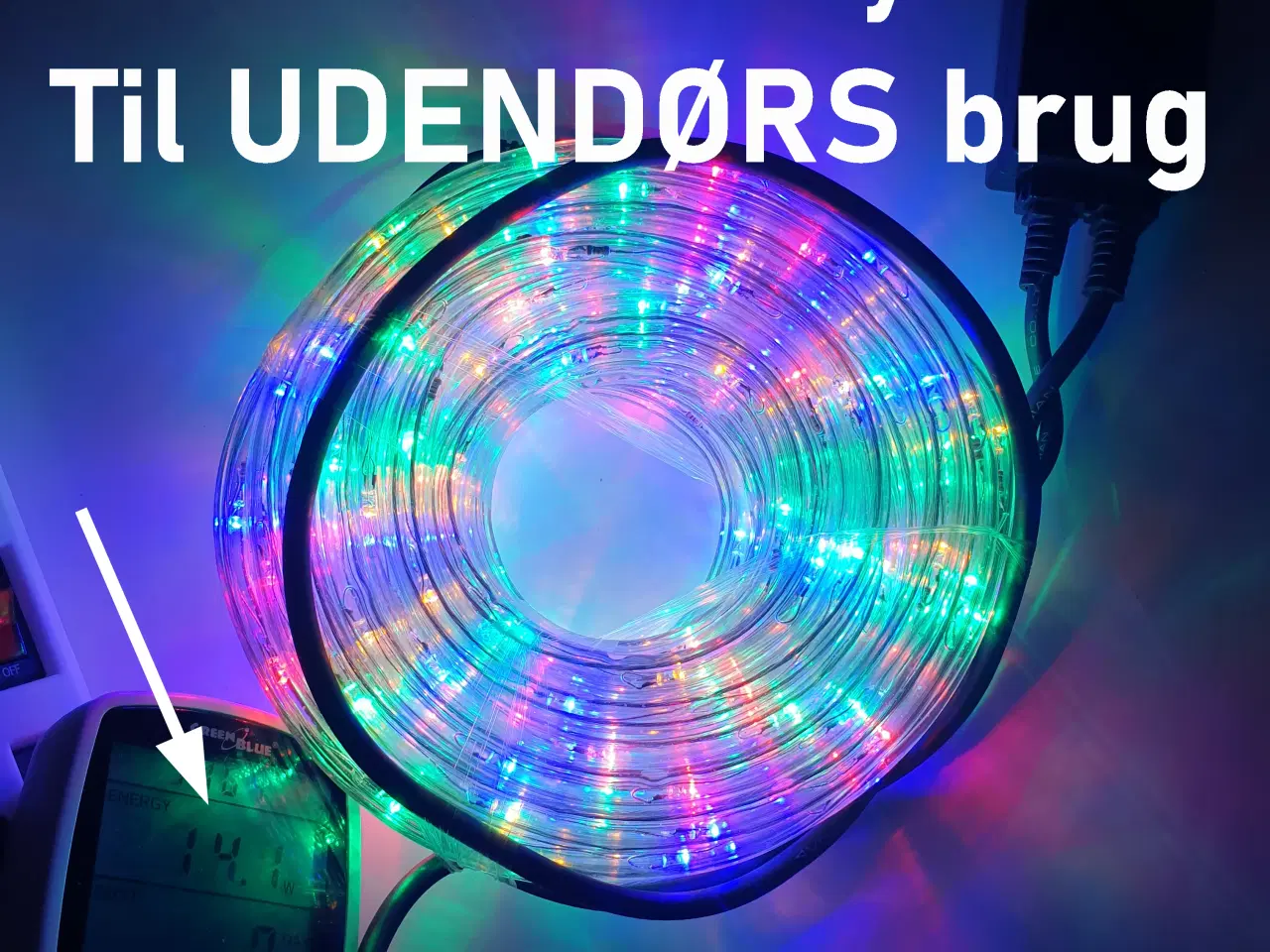 Billede 1 - NY! 10m Flerfarvet LED Kæde / Julelys