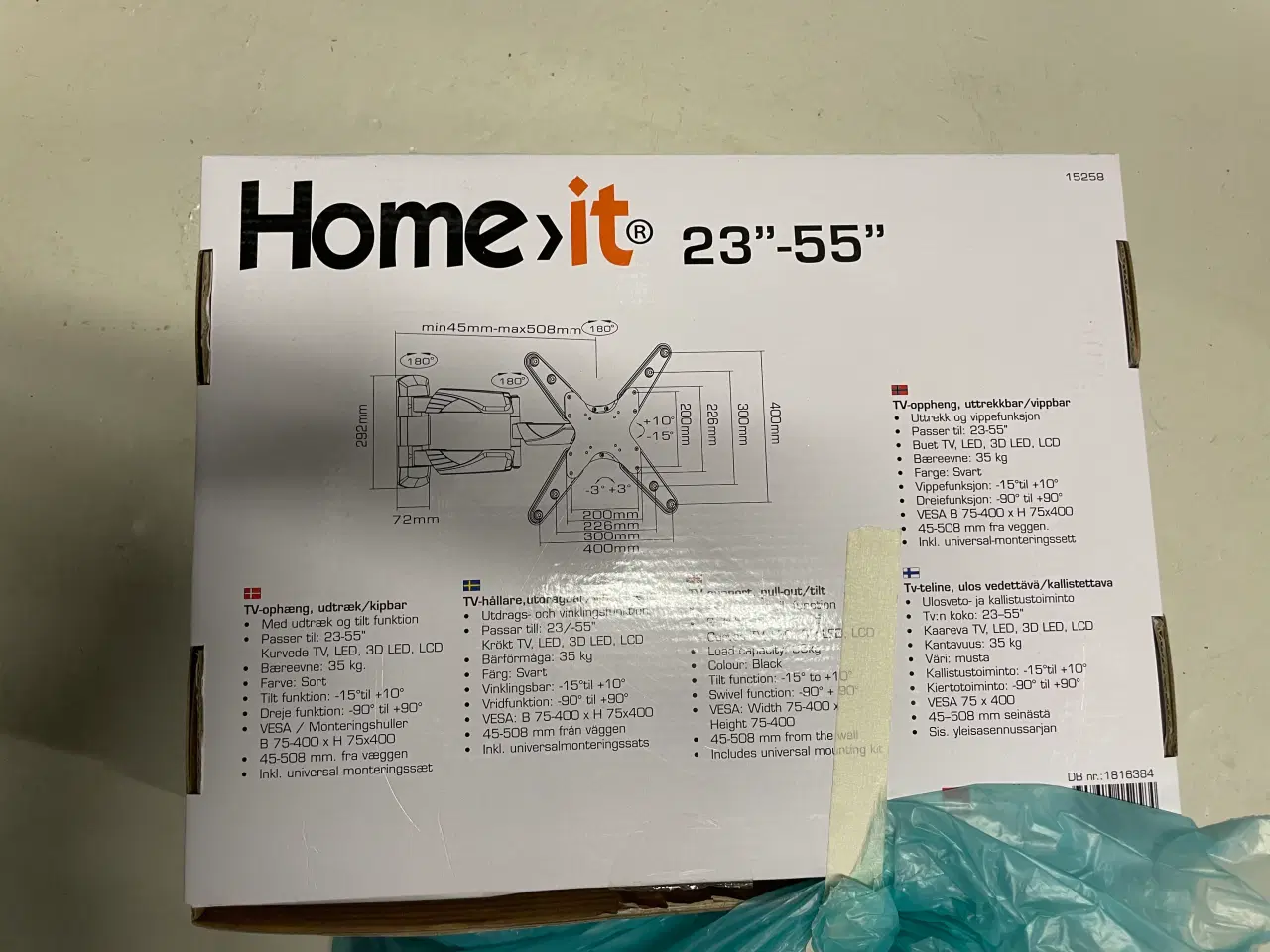 Billede 2 - Drejbar tv-ophæng med udtræk