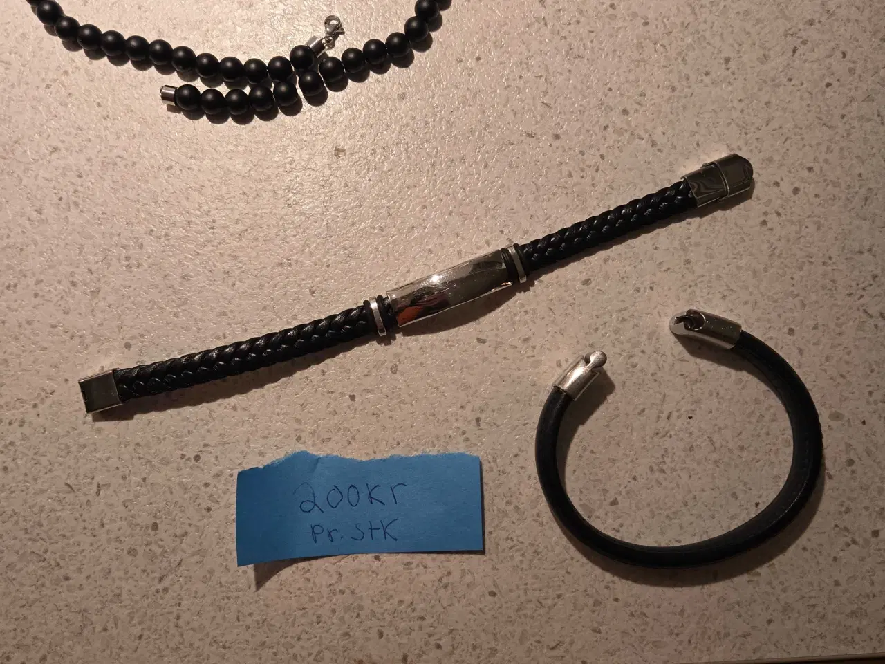 Billede 9 - Lækre armbånd og halskæde til mænd