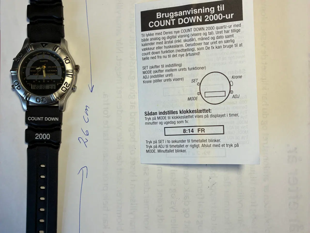 Billede 2 - Quarts armbåndsur Count Down 2000-ur
