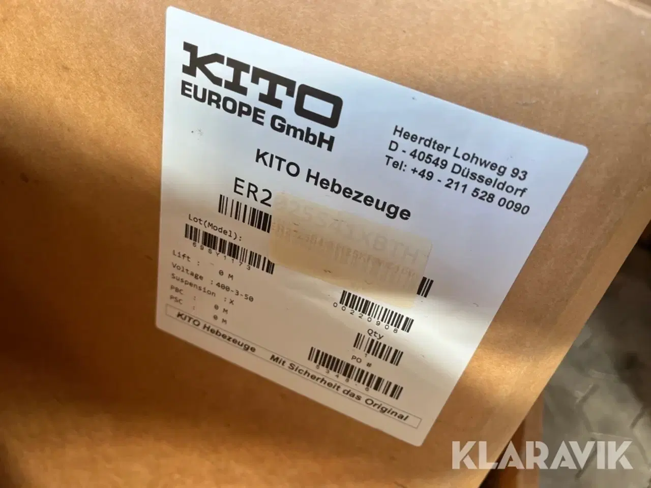 Billede 4 - Elektriske kædehejs Kito 2,5T 2 styk - ubrugte