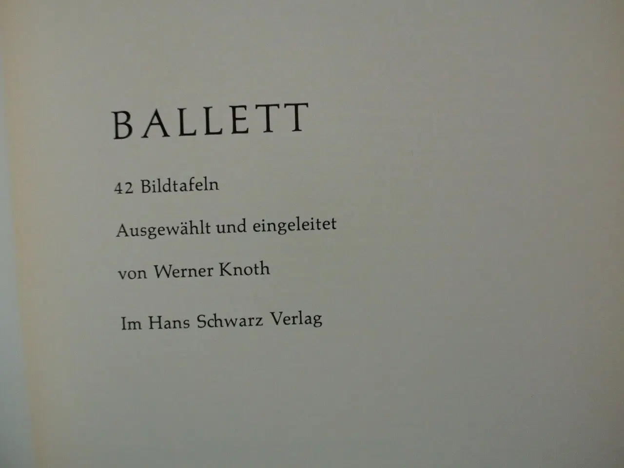 Billede 2 - ballett. tysk, ausgewählt von werner knoth, emne: 