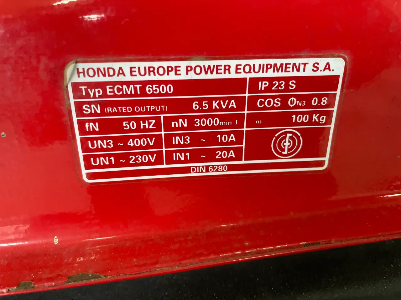 Billede 4 -  Honda Benzingenerator 6,5 kw