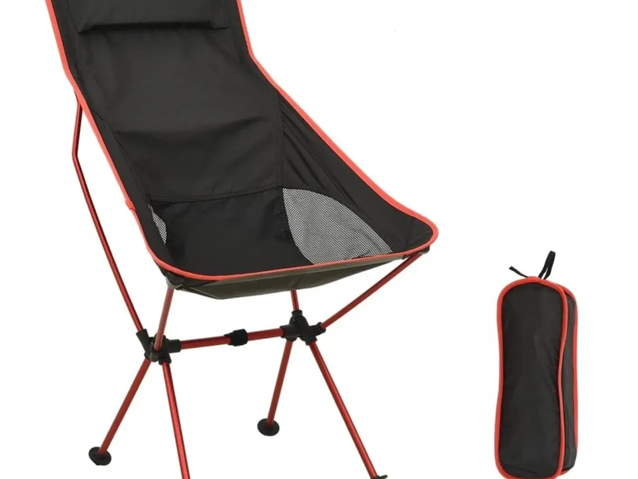 Billede 1 - Foldbar campingstol PVC og aluminium sort