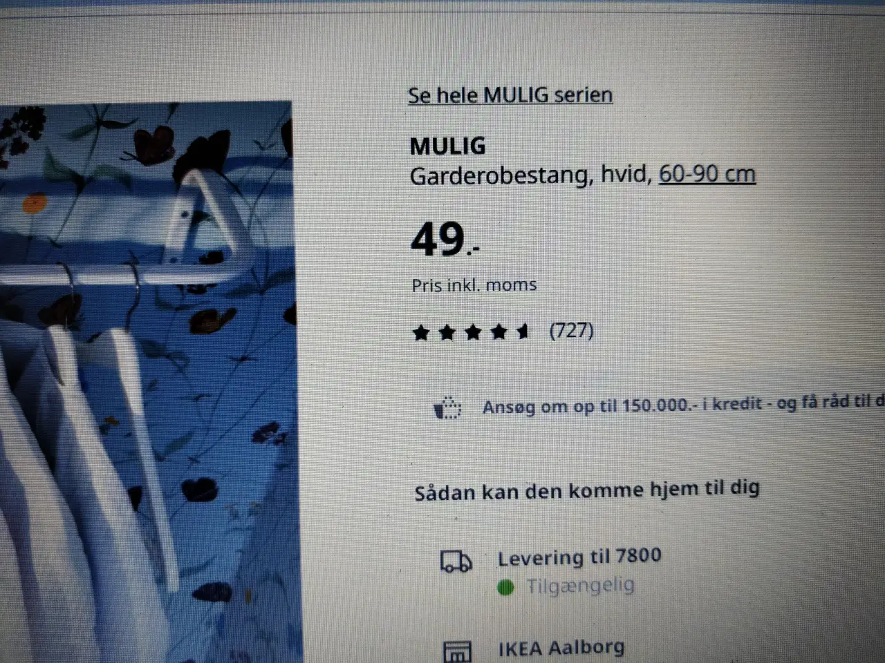 Billede 4 - Garderobestang