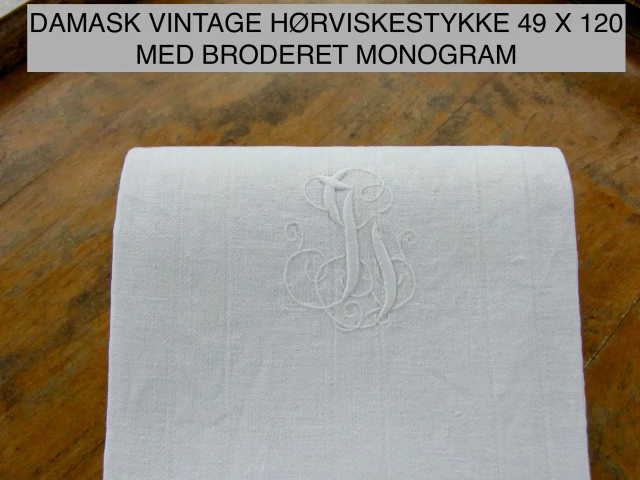 Billede 3 - LANGE Damask vintage hør viskestykker, Bordløber