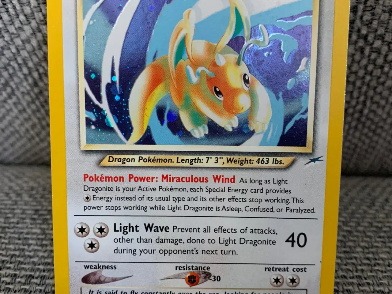 Billede 2 - Pokemon Light Dragonite holo kort, Excellent/NM st