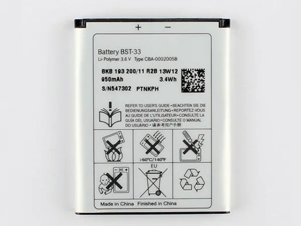 Billede 1 - Originalt Sony Ericsson BST-33 Batteri Li-Ion 3.6V