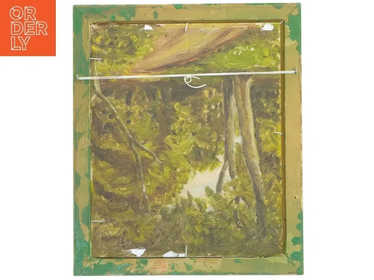 Billede 2 - Vintage reklame billede i grøn ramme (str. 31,5x26,5 cm)