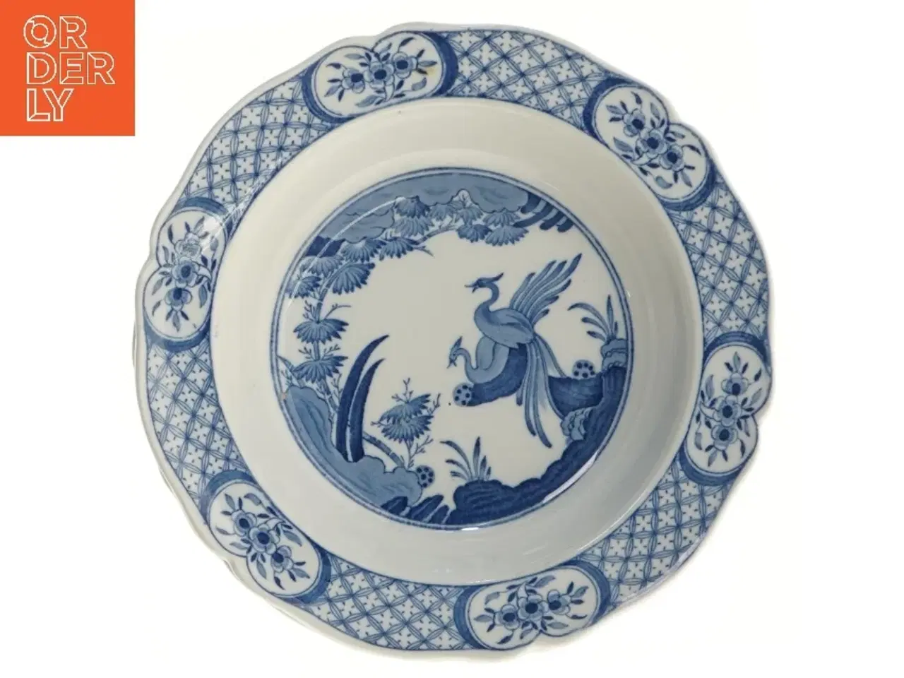 Billede 1 - Blå mønstrede porcelænstallerkener (str. 3 stk Ø 23,5 cm)