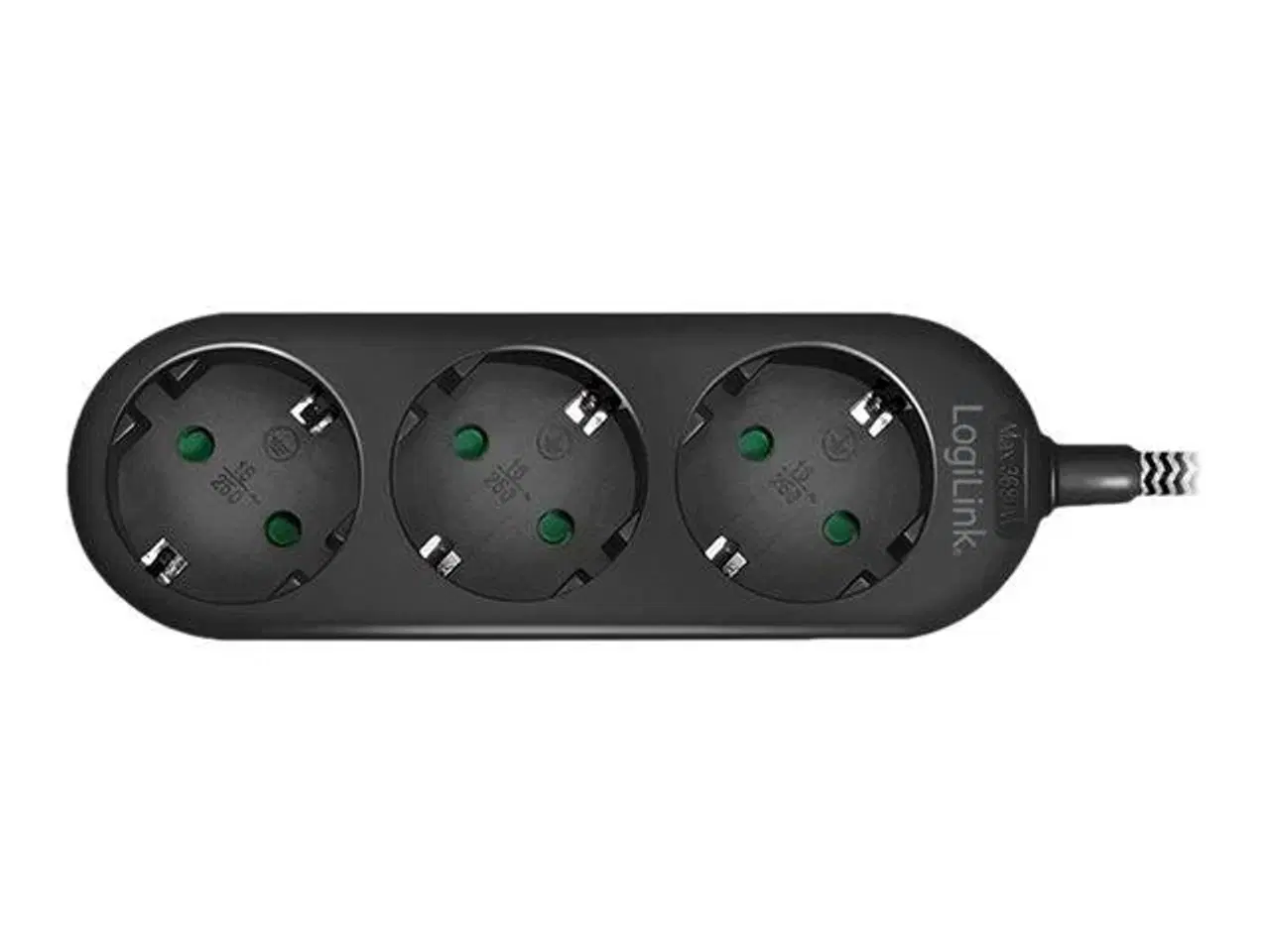 Billede 5 - Stikdåse 3?udtag 16 A, LogiLink – sort, 1,5 m