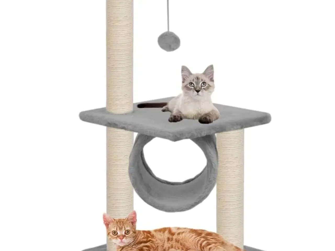 Billede 1 - Kradsetræ til katte med sisal-kradsestolper 65 cm grå