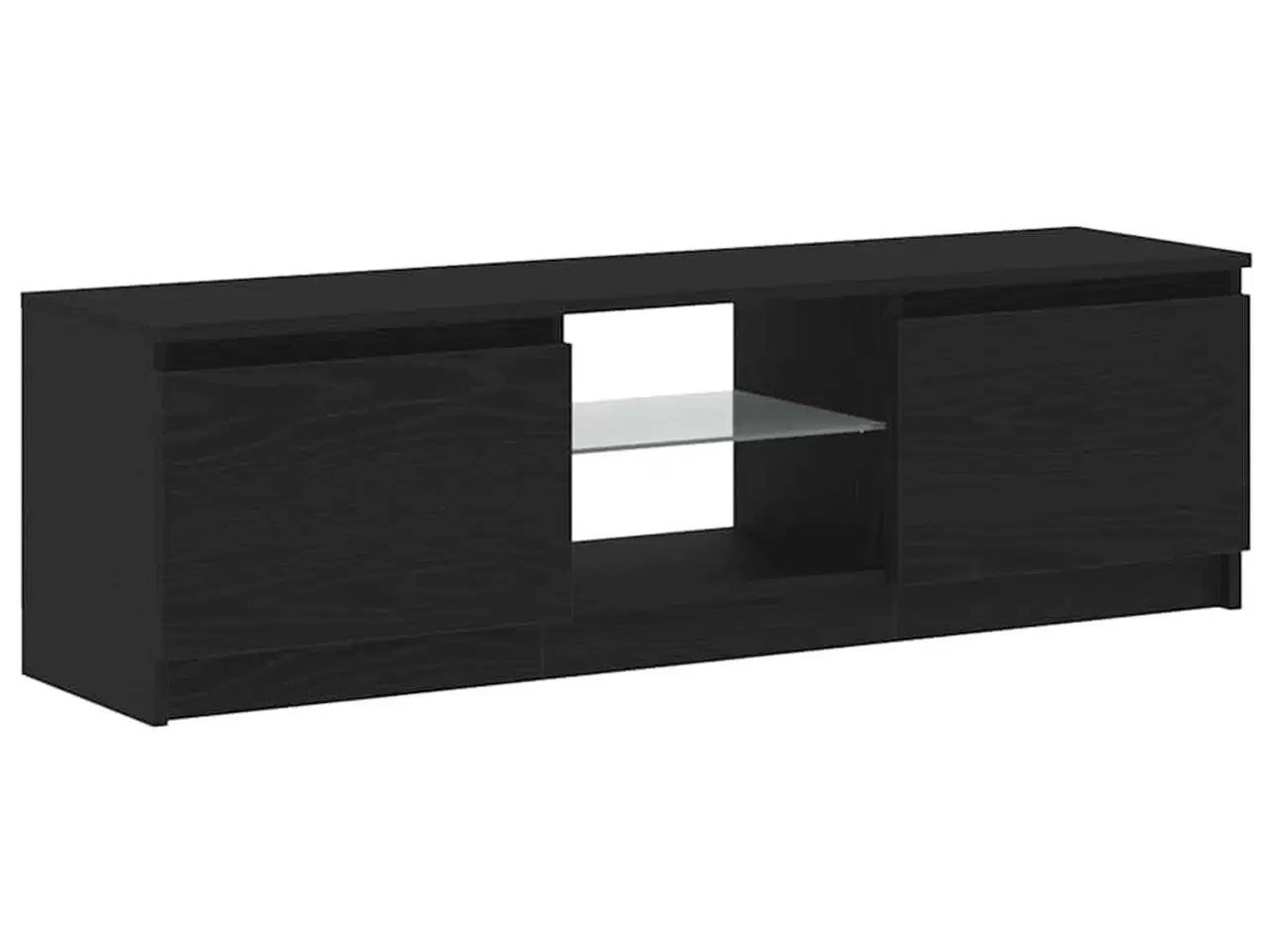 Billede 3 - Tv-bord med LED-lys 120x30x36 cm konstrueret træ sort egetræ
