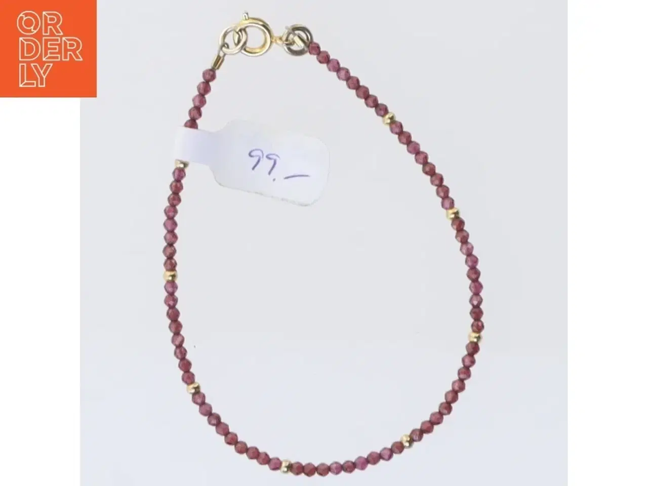 Billede 1 - Perlearmbånd med guldaccents (str. 18 cm)