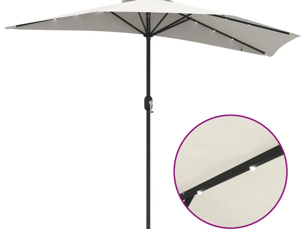 Billede 11 - Halv haveparasol Sandfarvet 294 x 150 x 224 cm Stof