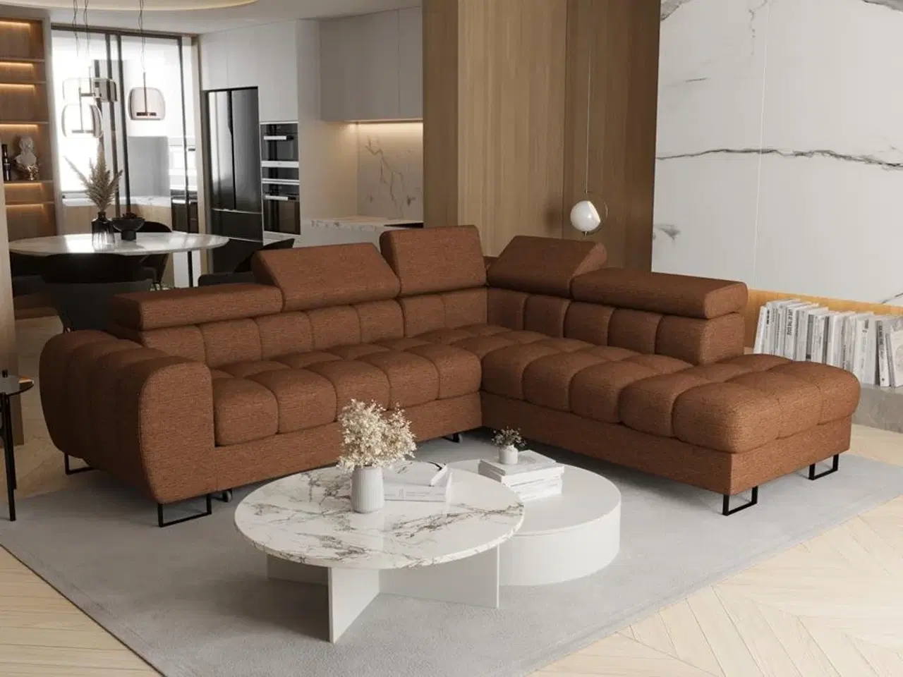 Billede 4 - ASPER HJØRNESOFA 260x225 CM Nuancer grøn VENSTRE