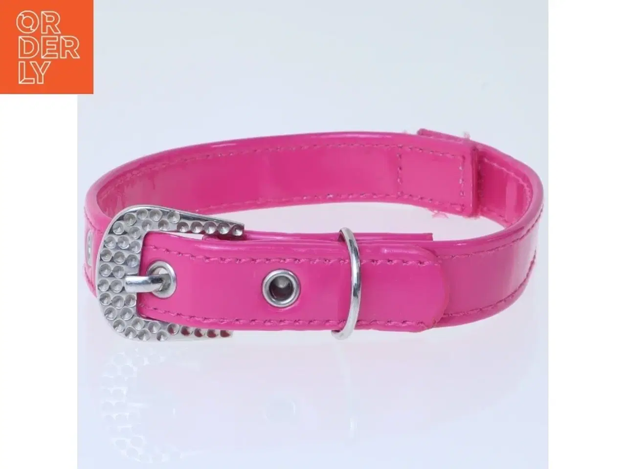 Billede 1 - Lyserød hundehalsbånd til bamse (str. 29 cm)