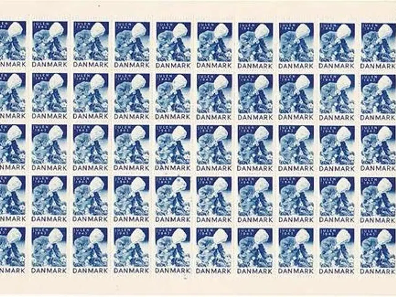 Billede 1 - Danmark julemærkeark 1943 - POSTFRISK