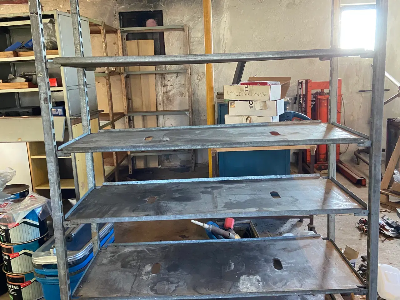 Billede 1 - Stål reol med hjul til værkstedsbrug