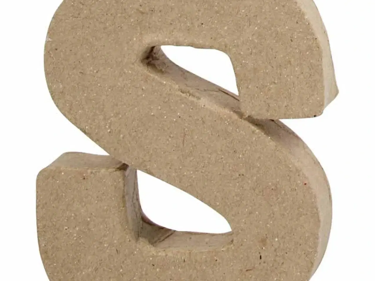 Billede 1 - Håndlavet Bogstav S i Papmaché - 10 cm Høj