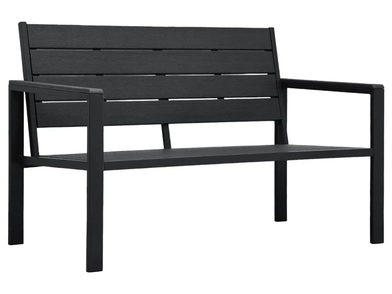 Billede 1 - Havebænk 120 cm HDPE trælook sort