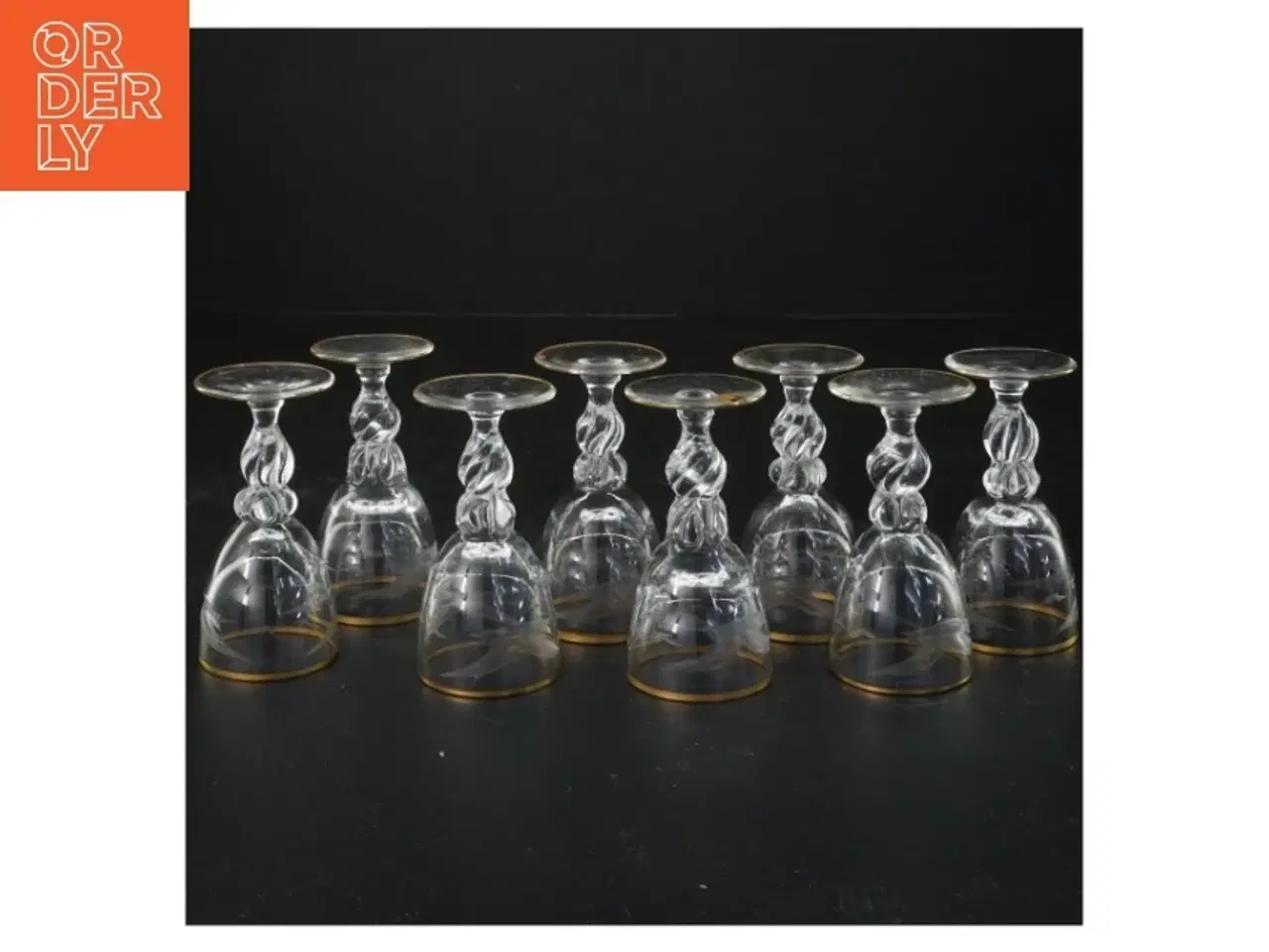 Billede 2 - lyngby glas med guldkant"måge"(str. 8x4 cm)