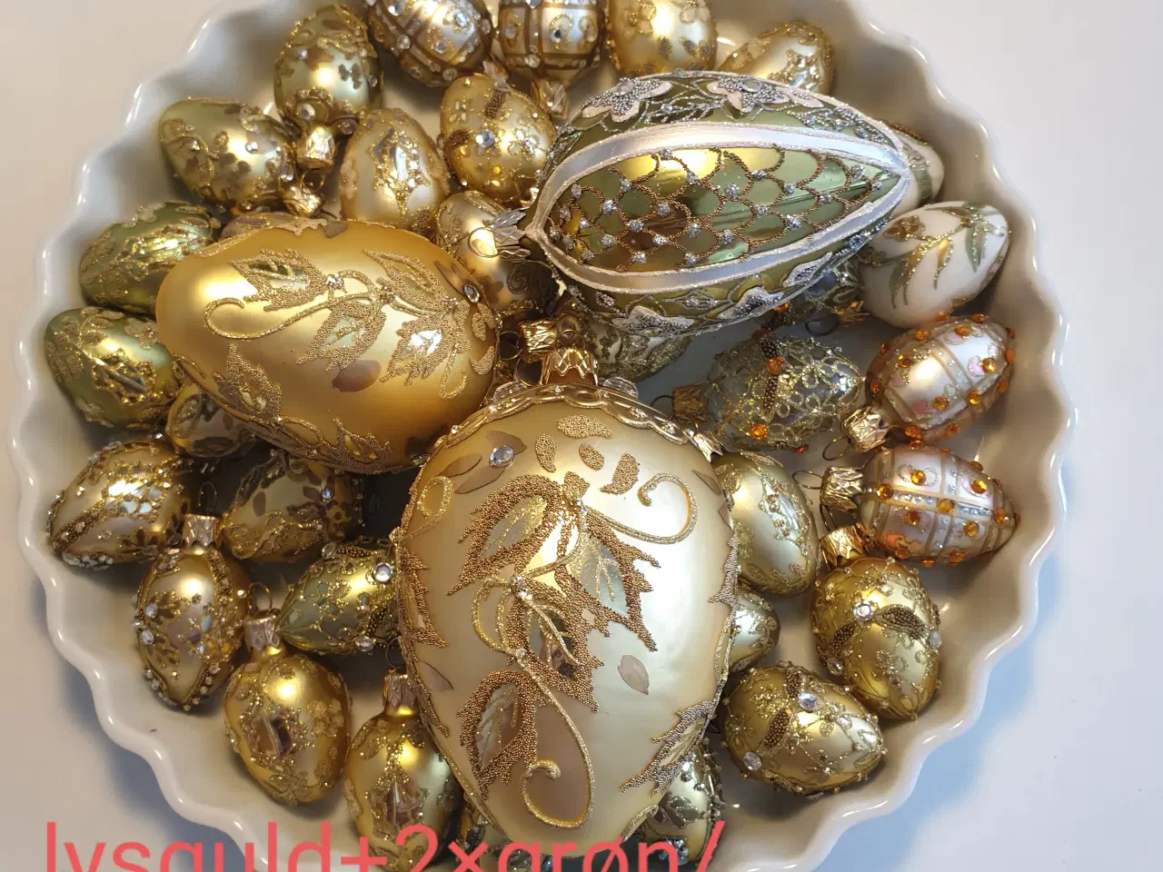 Billede 2 - Påske æg i hånddekoreret glas