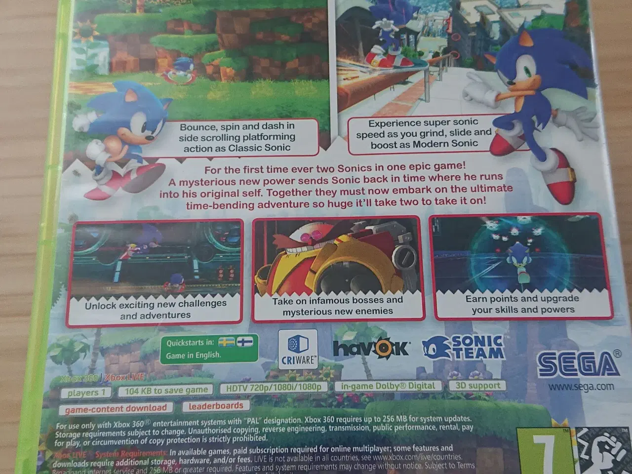 Billede 3 - xbox 360 spil Sonic GENERATIONS