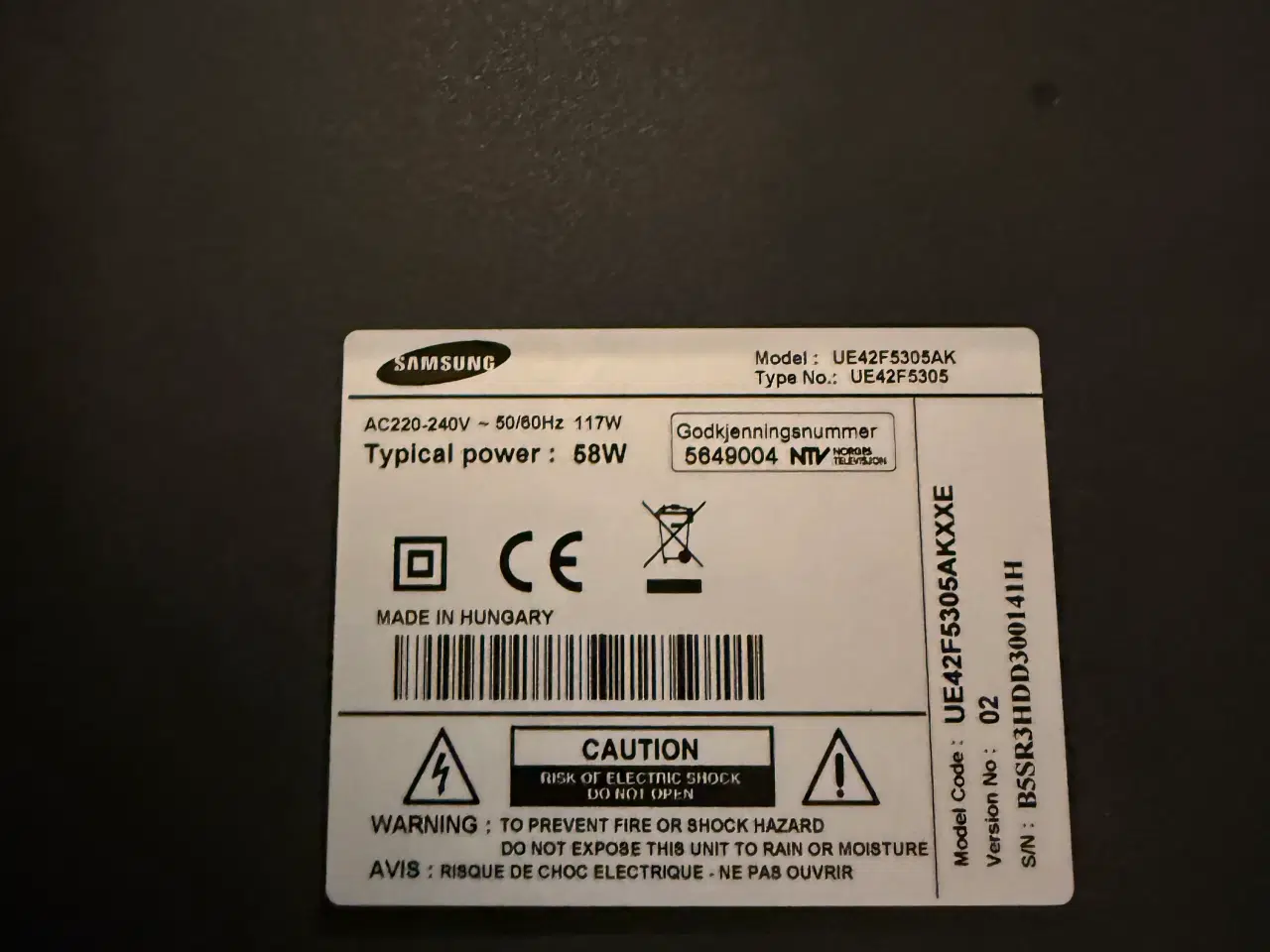 Billede 6 - Samsung TV. Incl ophæng 43 tommer