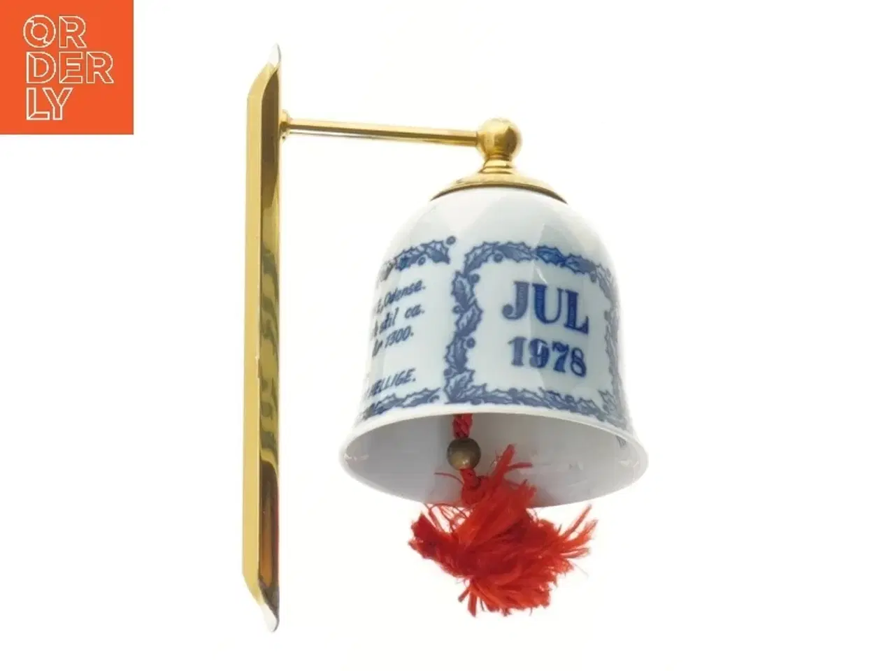 Billede 1 - Porcelænsklokke med vægophæng (str. 17 cm)