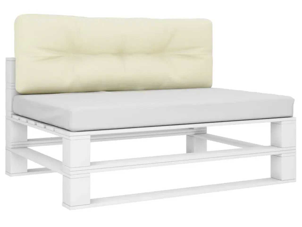 Billede 3 - Pallehynde 120x40x12 cm stof cremehvid