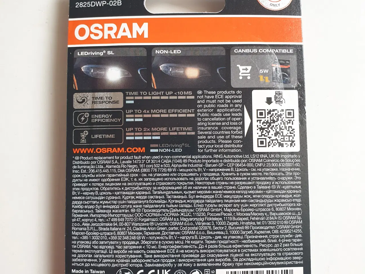 Billede 3 - 2 x W5W Premium LED Pærer fra OSRAM / 6000K
