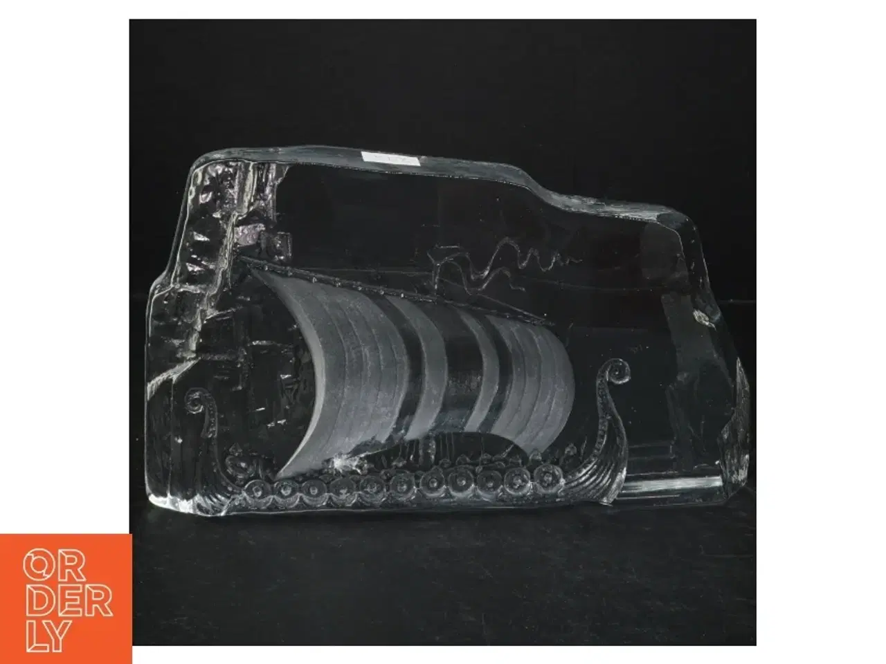 Billede 1 - Glasdekoration medi vikingeskib (str. 25 x 14 cm)
