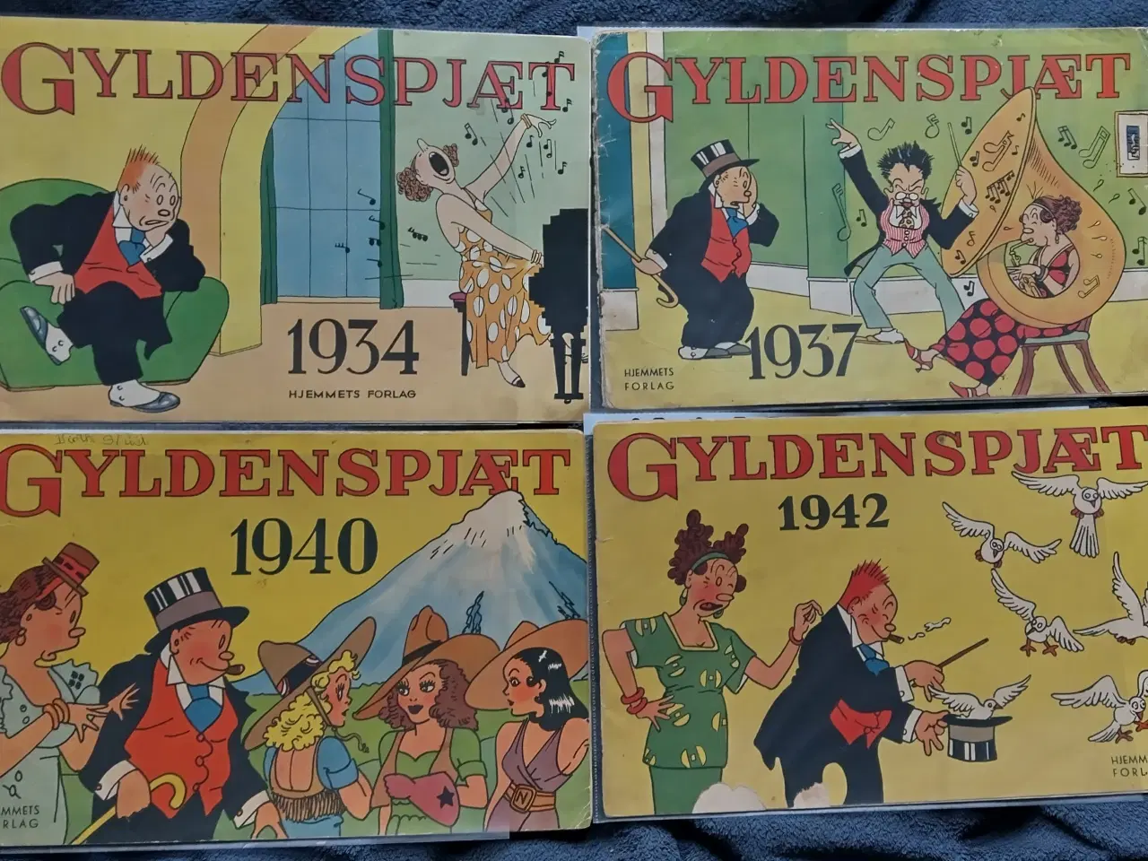 Billede 1 - 4 x Gyldenspjæt 1934 - 1937 - 1940 - 1942