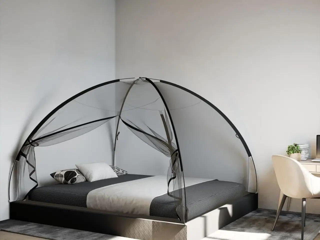 Billede 3 - Myggenet med døre 200x180x135 cm trådnet sort
