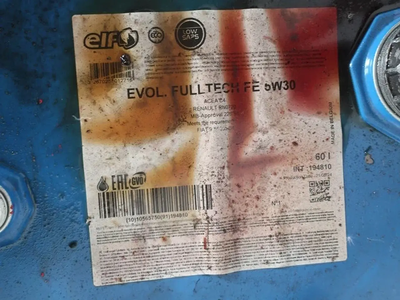 Billede 4 - Ca. 15 liter motorolie ELF EVOL. FULLTECH FE 5W30