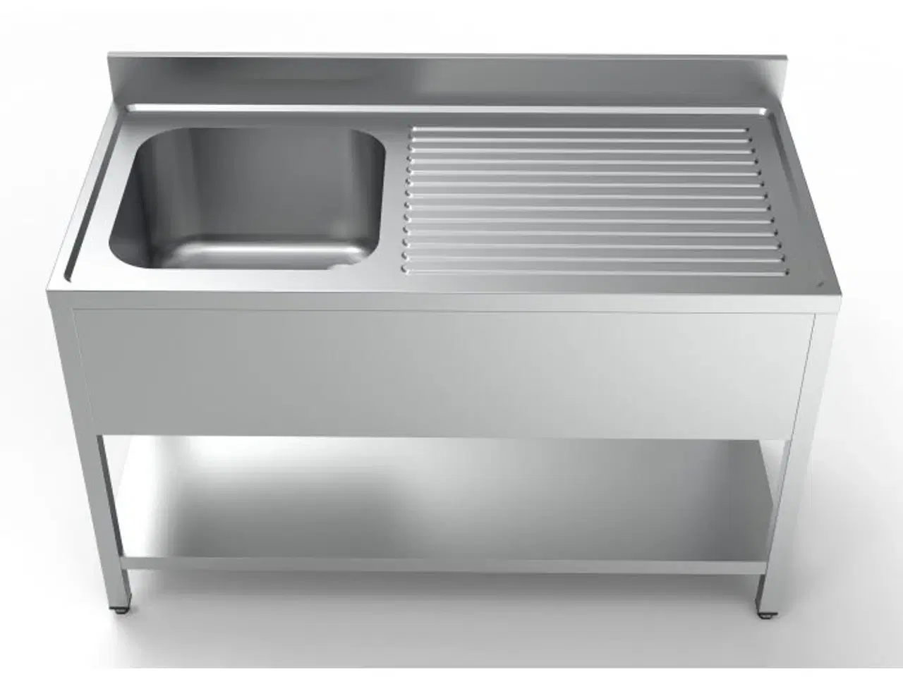 Billede 2 - Combisteel stålbord med vask – 140x70x85 cm