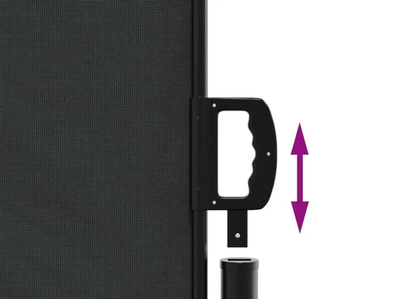 Billede 6 - Sidemarkise 100x300 cm sammenrullelig sort